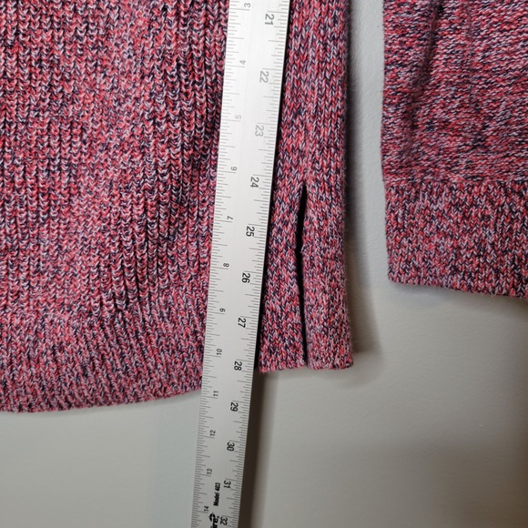 Loft Mock Neck Sweater Womens Size M Fuchsia Red Pullover 100 Cotton Cozy Layers - Picture 7 of 8